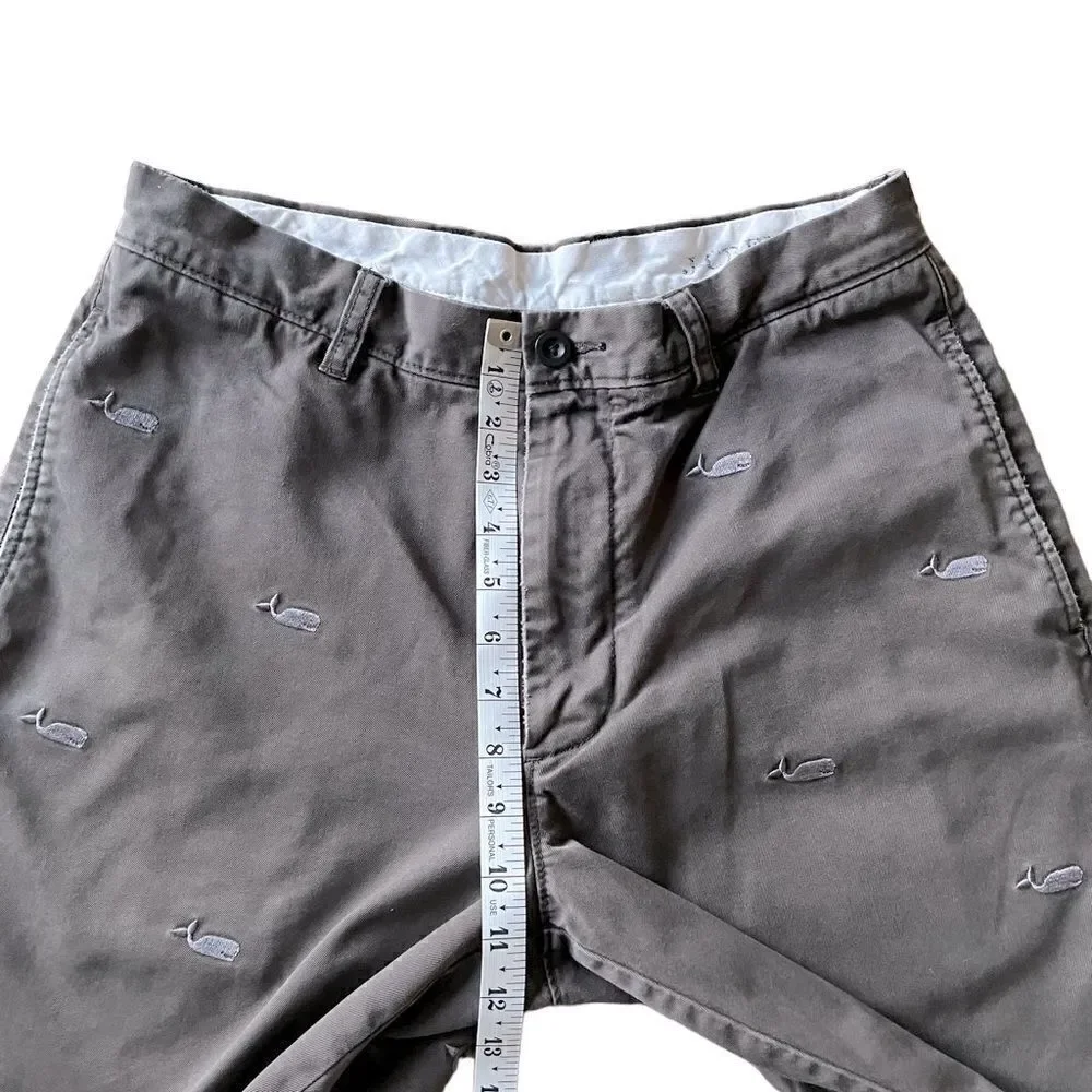 J Crew Dark Gray Distressed Signature Whale Embroidered Shorts Men’s Size 31 W